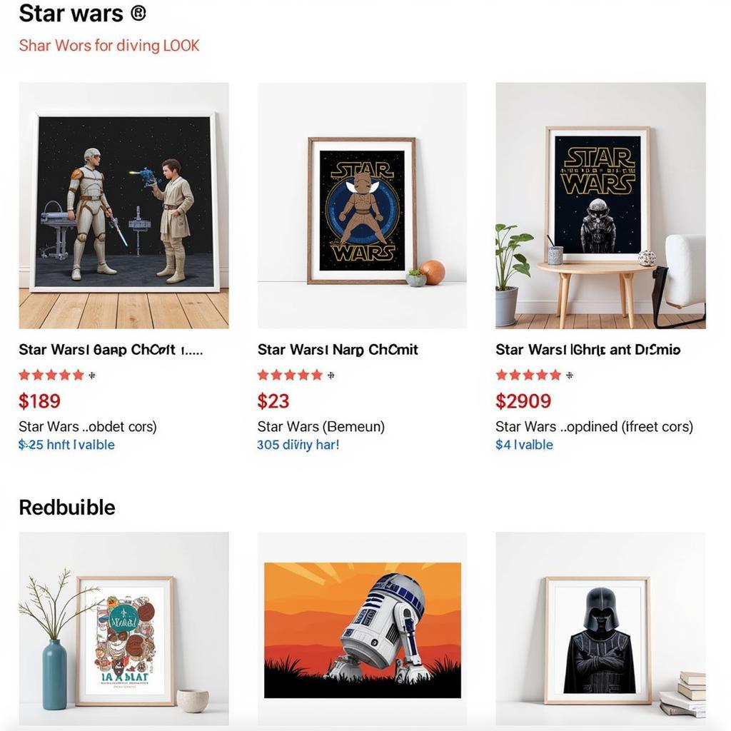 Star Wars Art Prints on Online Marketplaces