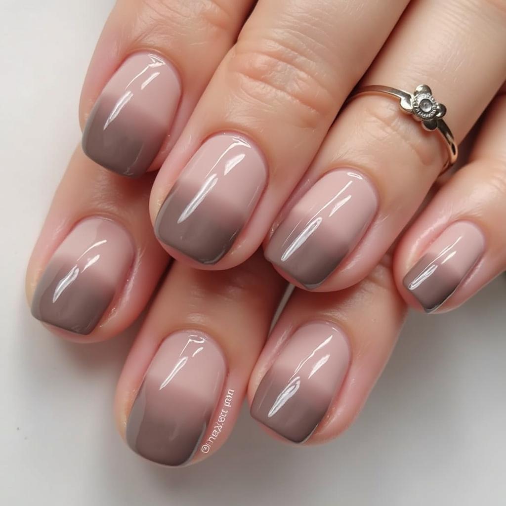 Taupe Ombre Nails