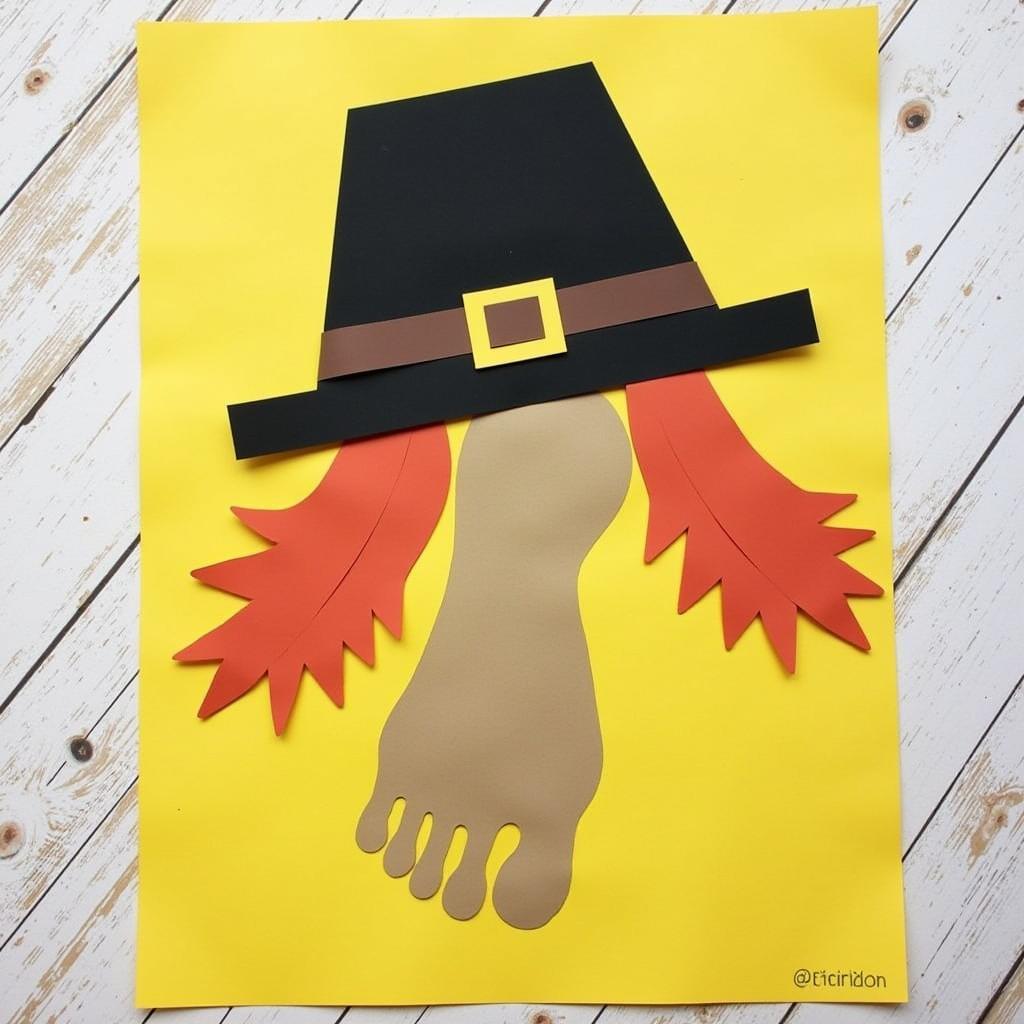 Footprint Pilgrim Hat Thanksgiving Art