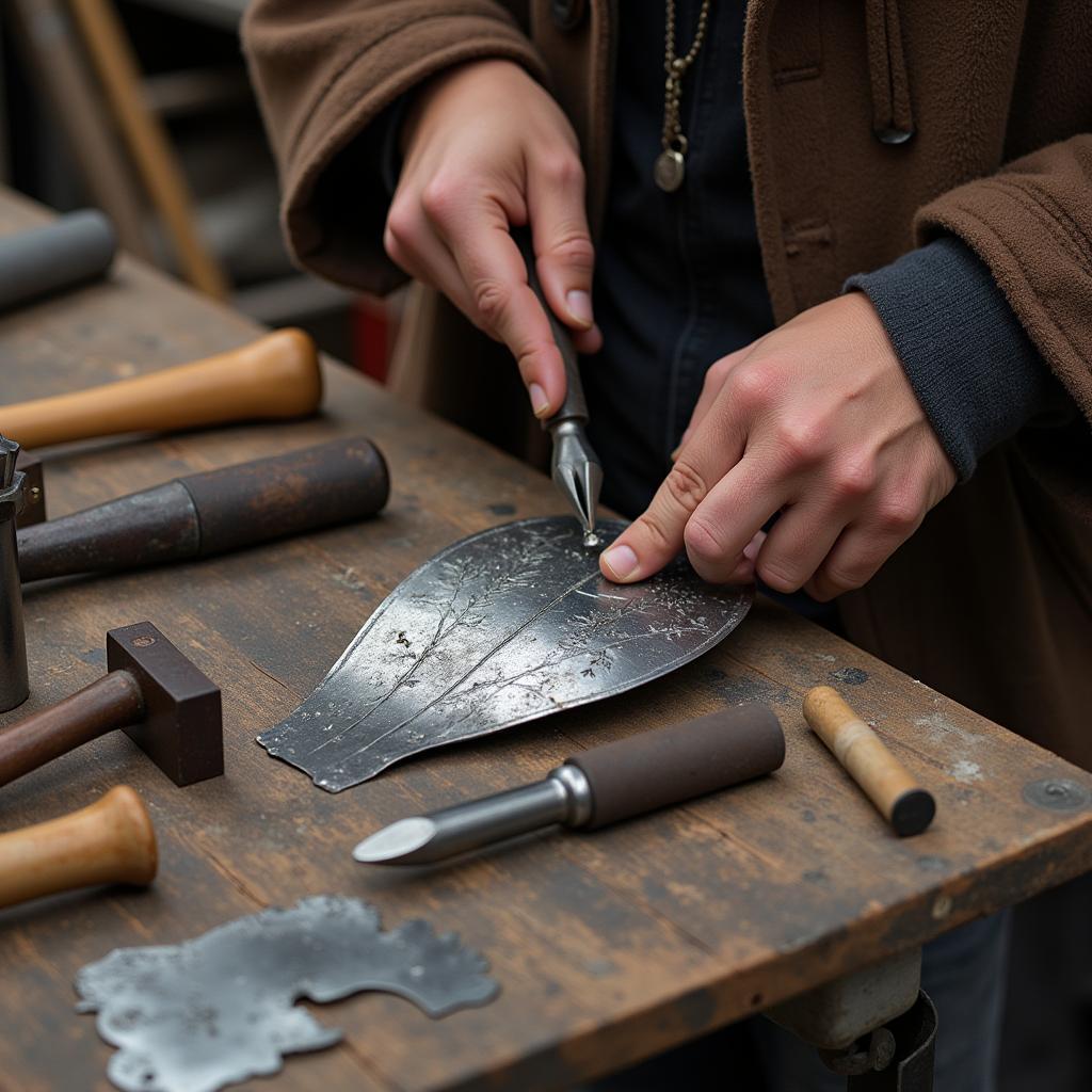 Tinware Artist at Work