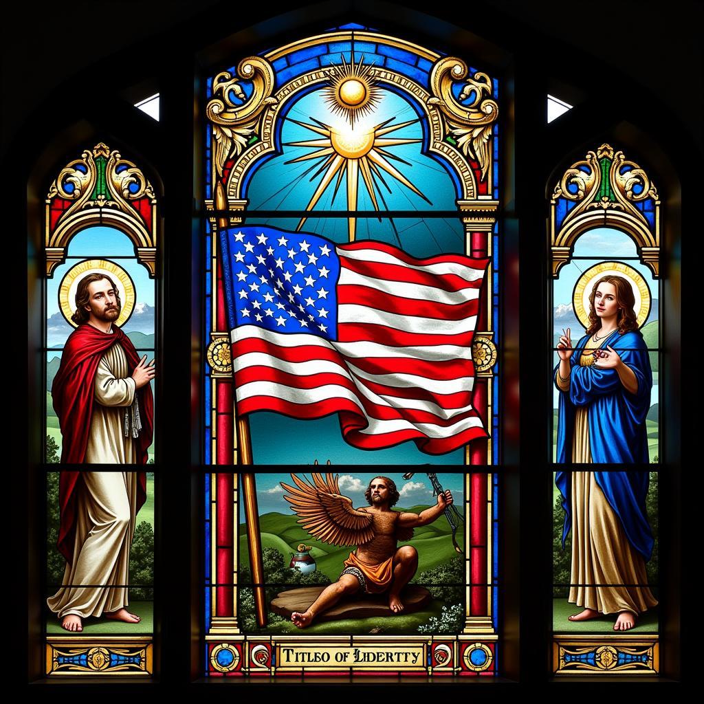 Symbolic Representation of the Title of Liberty - Stained Glass