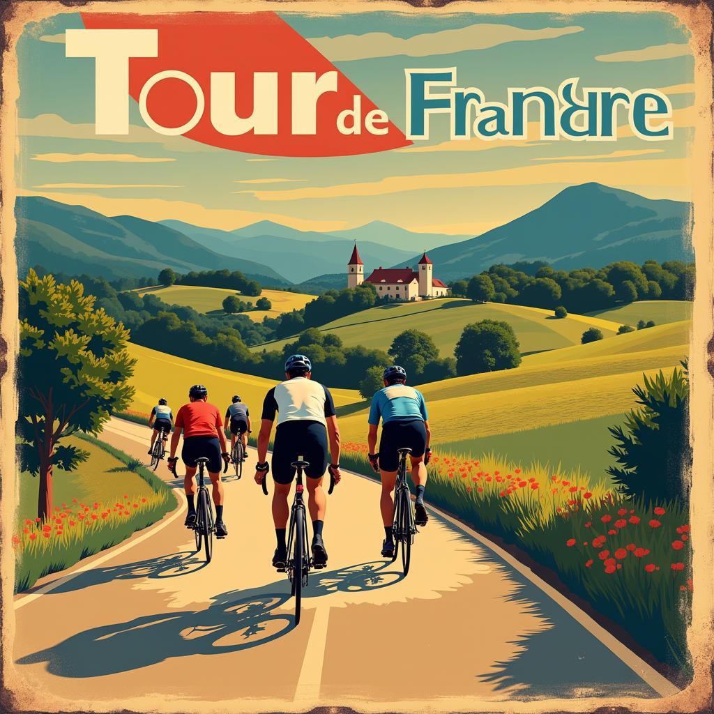 Vintage Tour de France Poster Wall Art