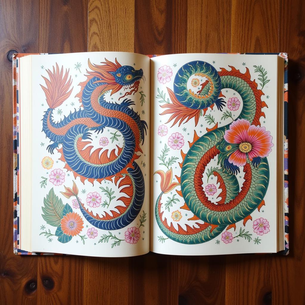 A book showcasing traditional Japanese tattoo art.