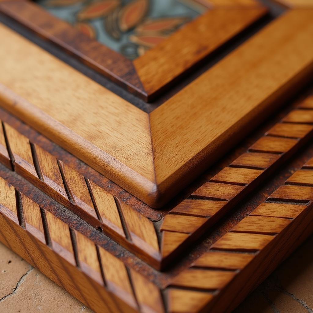 Intricate Detail of a Tramp Art Picture Frame