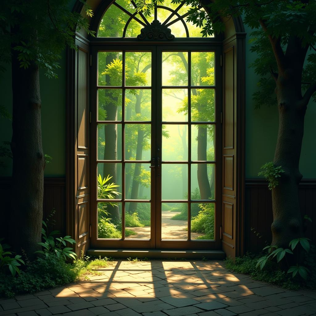 Tranquil Forest Window View Wall Art