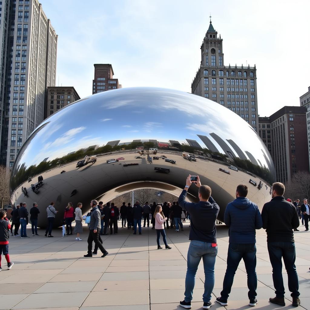 Modern Public Art Installation in a US City