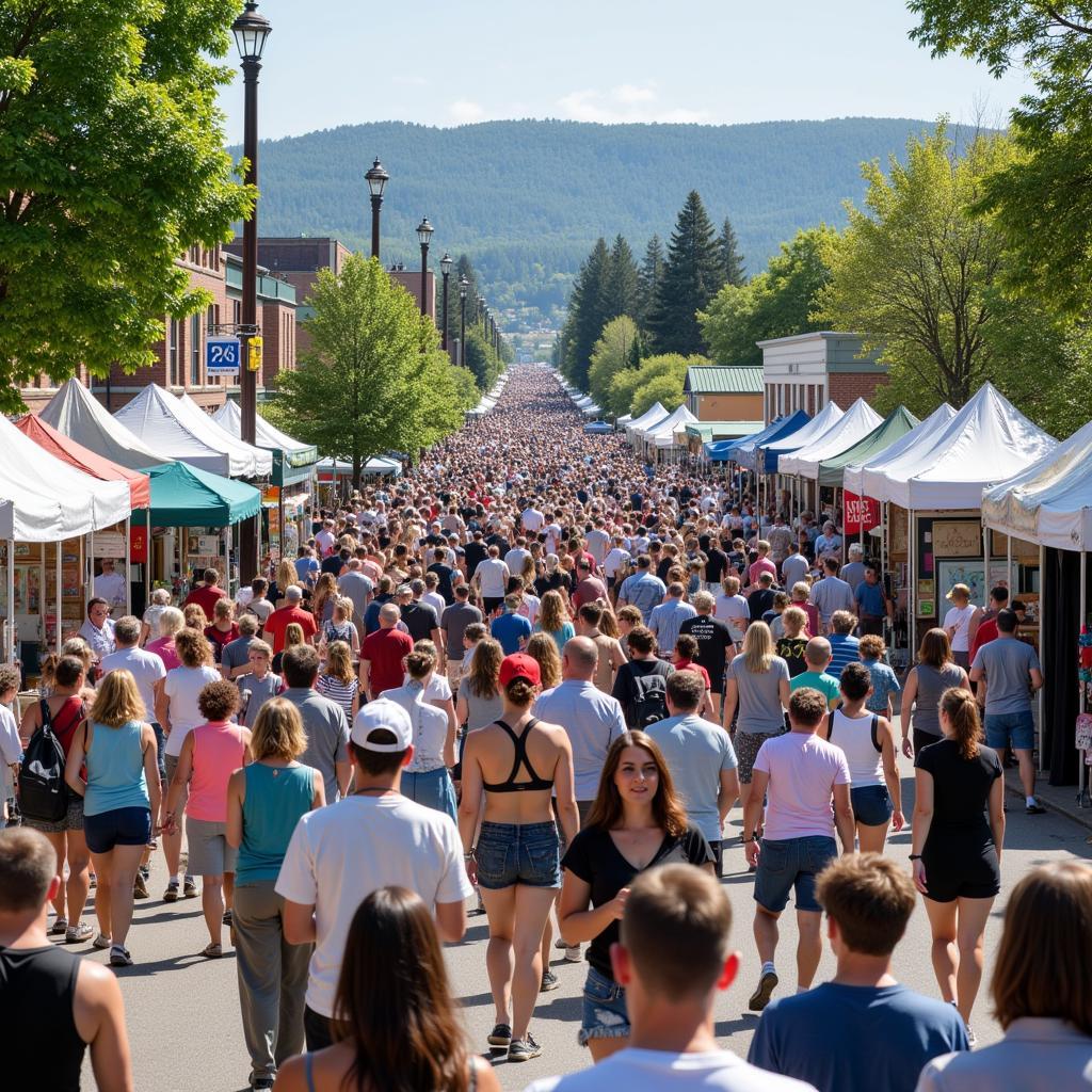 Crowds enjoying the Valley Junction Arts Festival