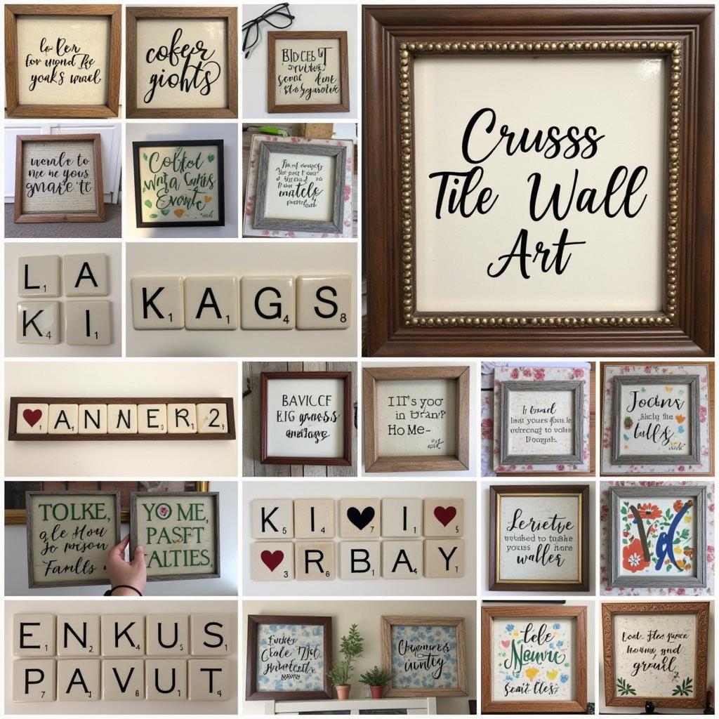 Different designs and styles of crossword tile wall art