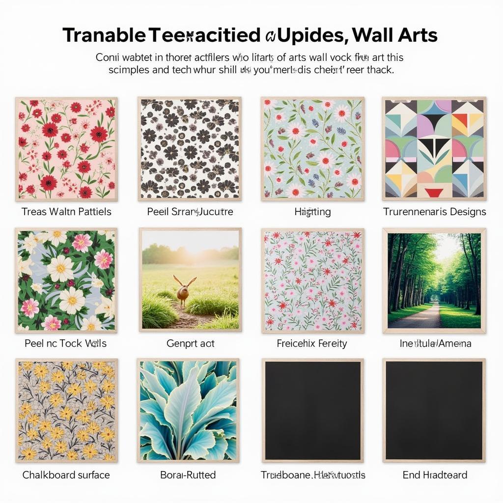 Variety of Peel and Stick Wall Art