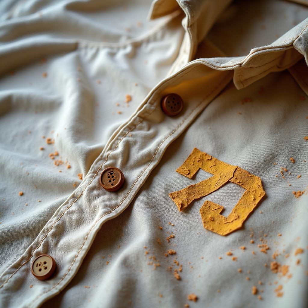 Close-up Details of a Vintage Art Shirt