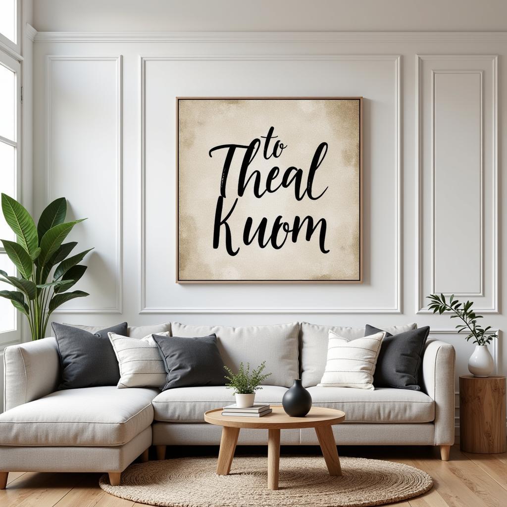 Wall art personalized in a living room setting