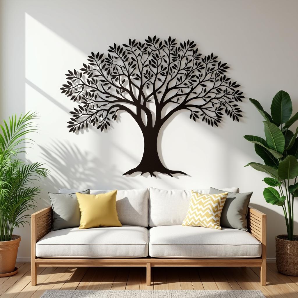 Wall Art Tree in a Modern Living Room