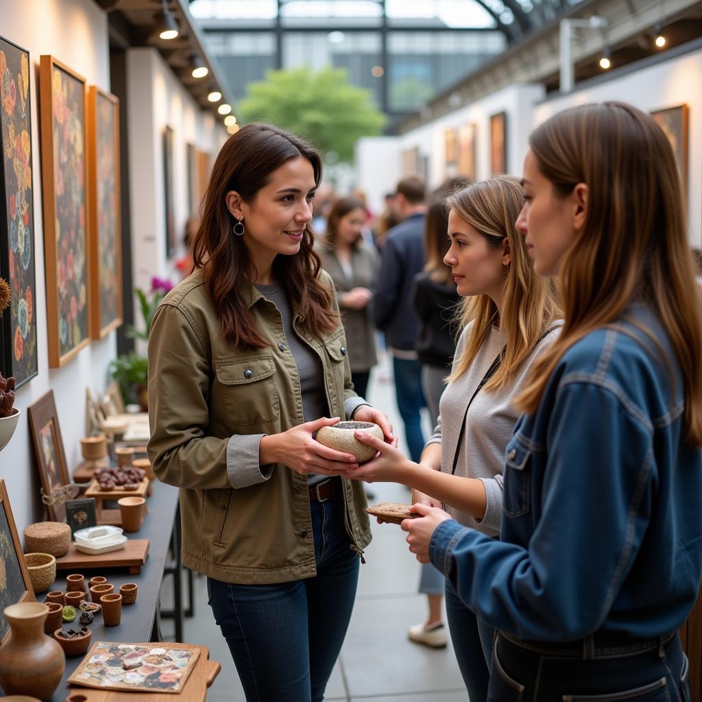 Artist Interacting with Visitors