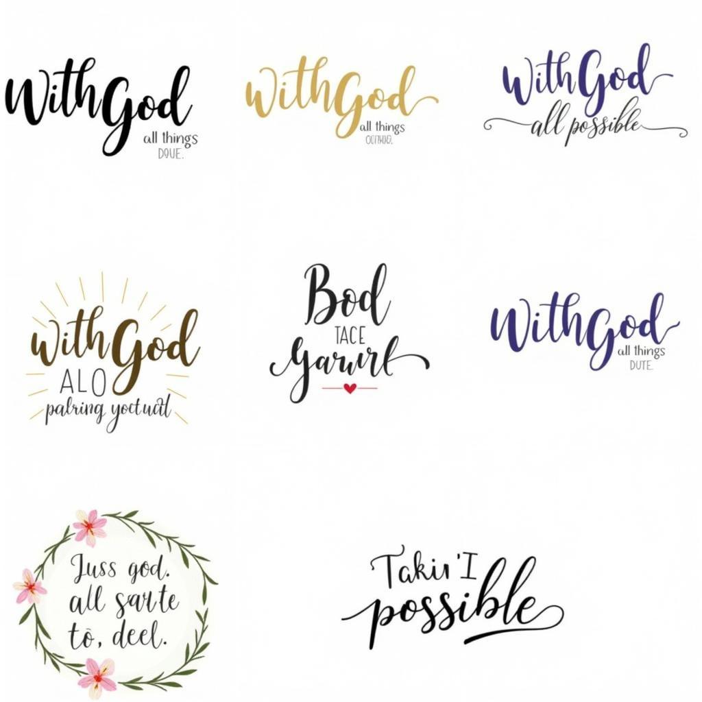 With God All Things Are Possible Calligraphy Wall Art