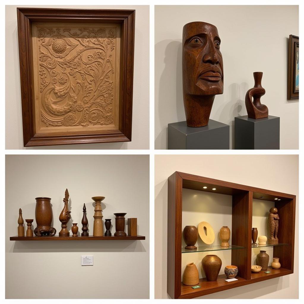 Examples of how to display wooden pieces art effectively, showcasing different framing and lighting techniques.